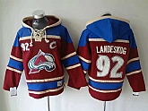 Avalanche 92 Gabriel Landeskog Burgundy All Stitched Pullover Hoodie,baseball caps,new era cap wholesale,wholesale hats